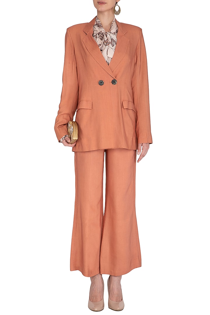 Coral Orange Wide Leg Pants by Meadow at Pernia's Pop Up Shop