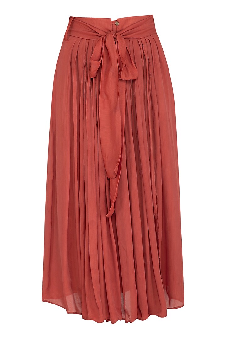 Ruby Wrinkled Silk Skirt by Meadow