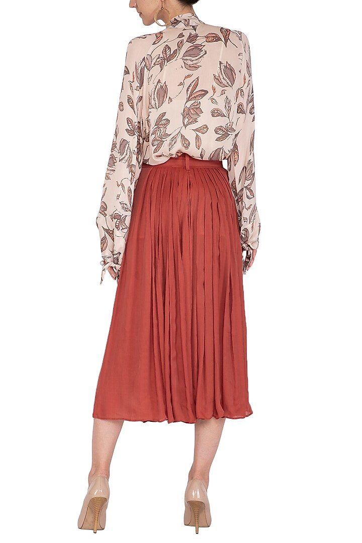 Ruby Wrinkled Silk Skirt by Meadow at Pernia's Pop Up Shop