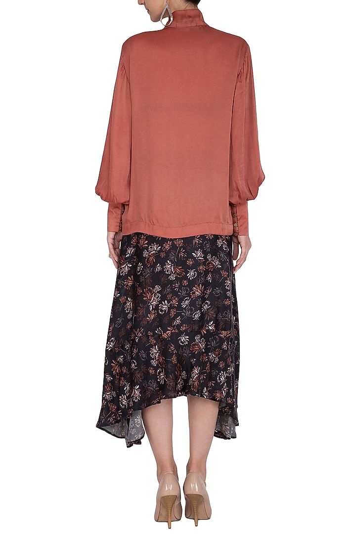 Terracotta Brown Bow-Tie Top by Meadow at Pernia's Pop Up Shop