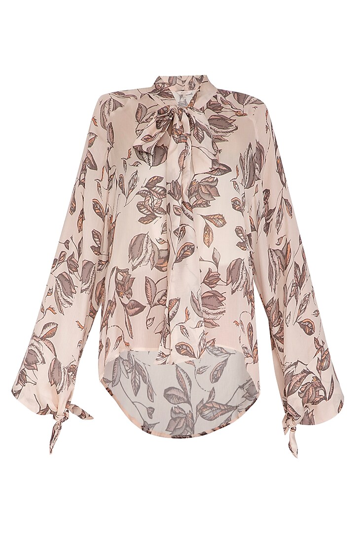 Ivory Summer Foliage Printed Top by Meadow