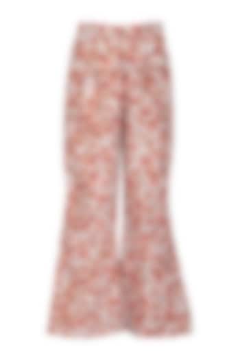 Ivory Printed Straight Leg Pants by Meadow