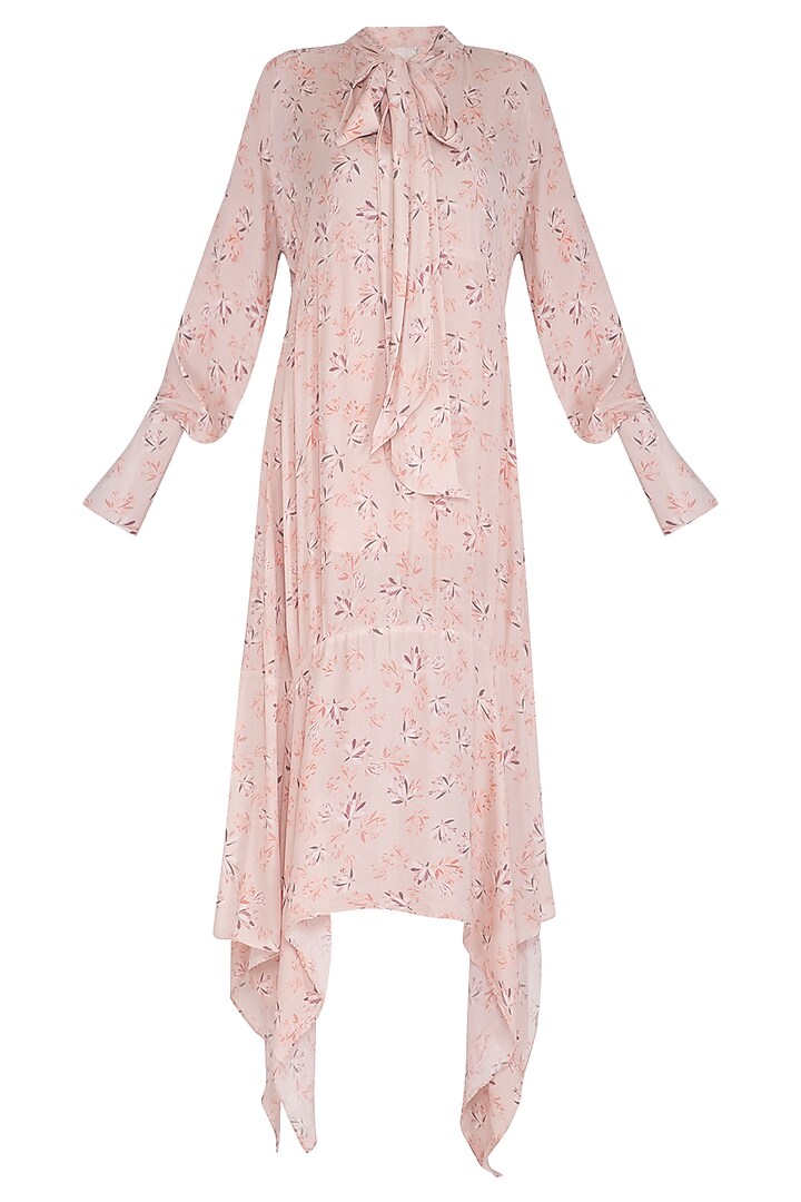 Baby Pink Printed Midi Dress by Meadow