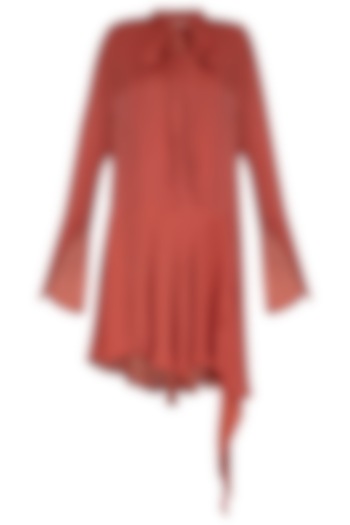 Ruby Red Asymmetrical Dress by Meadow