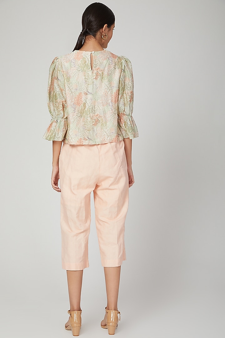 Mint Green Floral Printed Top by Meadow at Pernia's Pop Up Shop