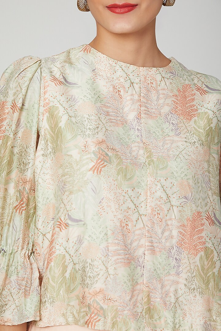 Mint Green Floral Printed Top by Meadow at Pernia's Pop Up Shop