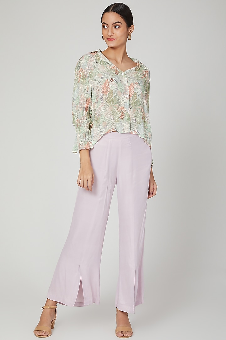 Mint Green Printed Top by Meadow at Pernia's Pop Up Shop