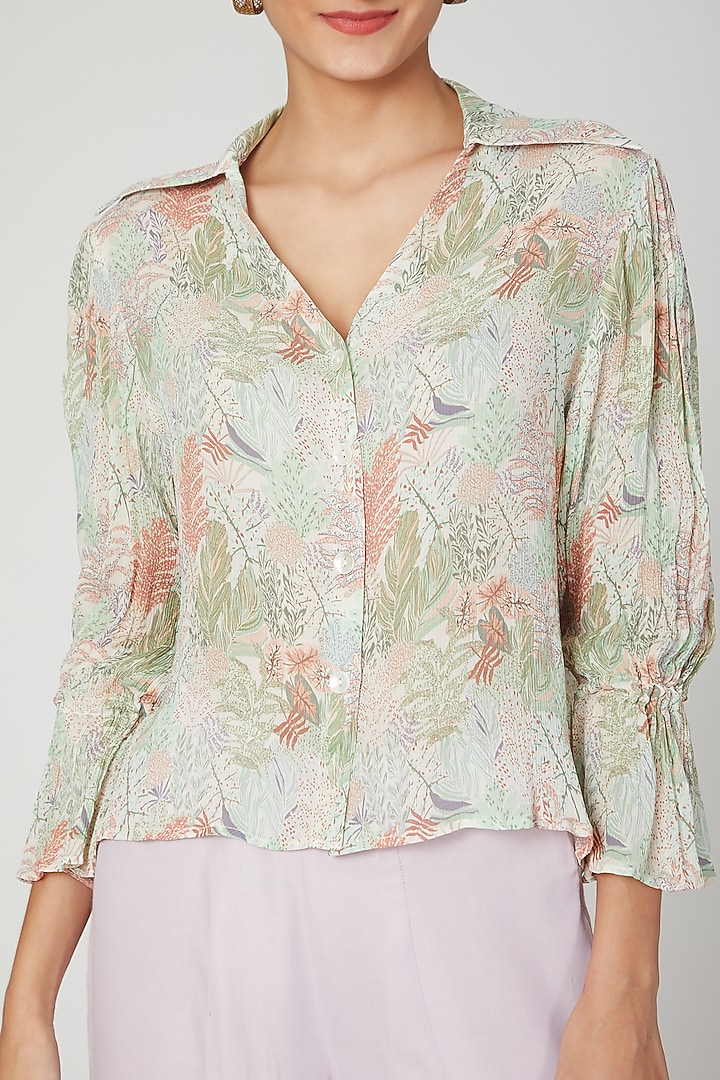 Mint Green Printed Top by Meadow at Pernia's Pop Up Shop