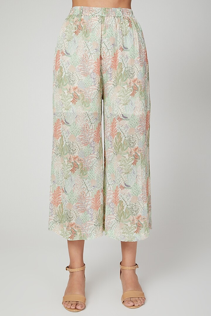 Mint Green Wrinkled Printed Top by Meadow at Pernia's Pop Up Shop