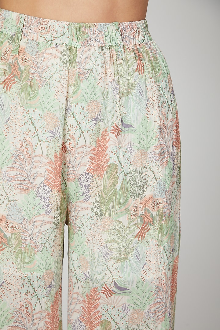 Mint Green Wrinkled Printed Top by Meadow at Pernia's Pop Up Shop