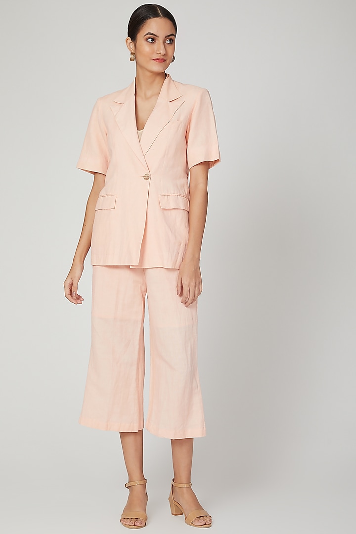 Peach Sunkissed Linen Jacket by Meadow