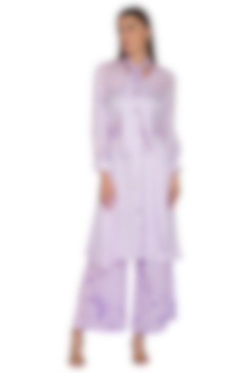 Violet Tie-Dye Pants With Tunic, Inner & Belt by Meadow
