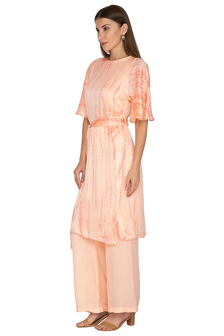 Coral Tie-Dye Tunic With Pants & Belt by Meadow at Pernia's Pop Up Shop