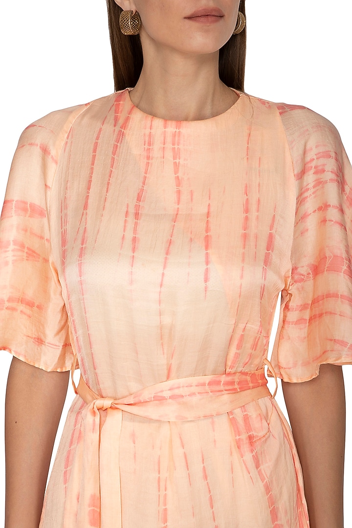 Coral Tie-Dye Tunic With Pants & Belt by Meadow at Pernia's Pop Up Shop