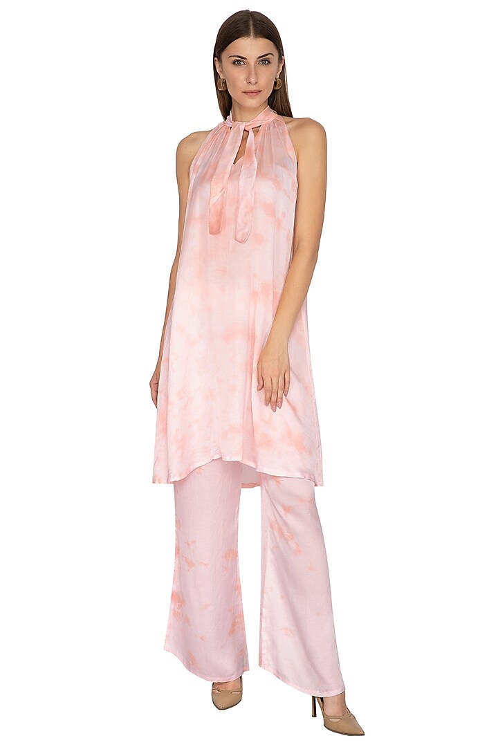 Blush Pink Tie-Dye Tunic With Pants by Meadow