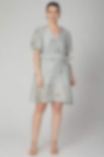 Sage Green Printed & Embroidered Summer Dress by Meadow at Pernia's Pop Up Shop