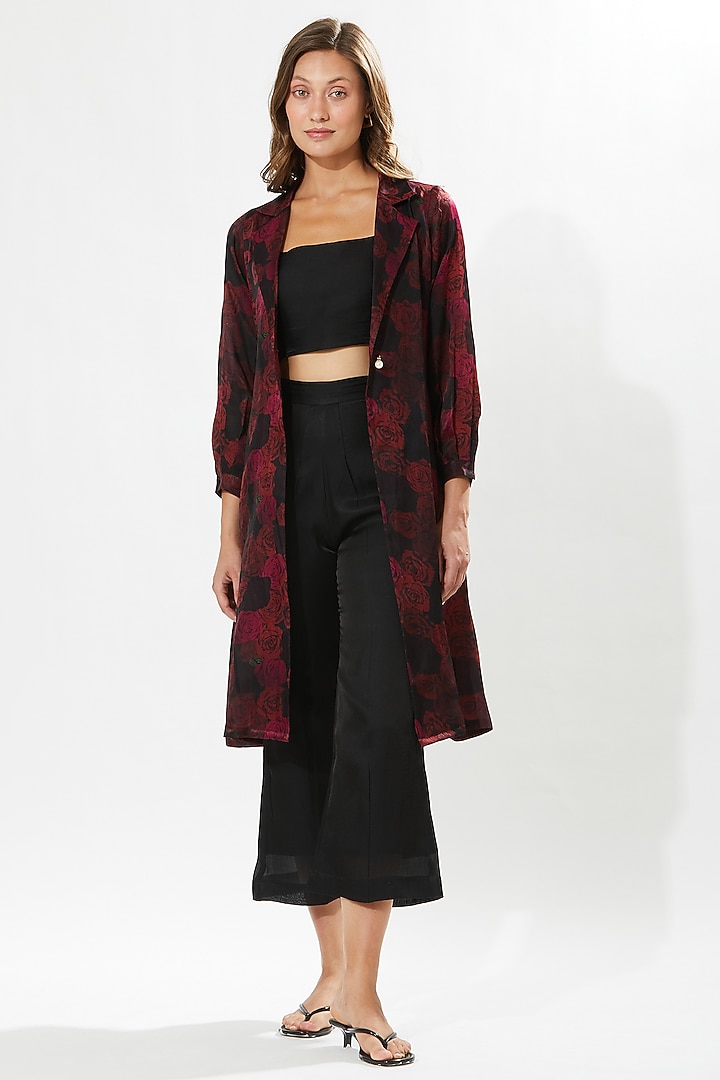 Black Silk Cotton Organza Co-Ord Set by Meadow at Pernia's Pop Up Shop