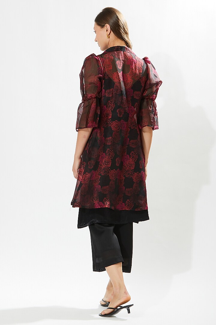 Black Silk Cotton Organza Co-Ord Set by Meadow at Pernia's Pop Up Shop