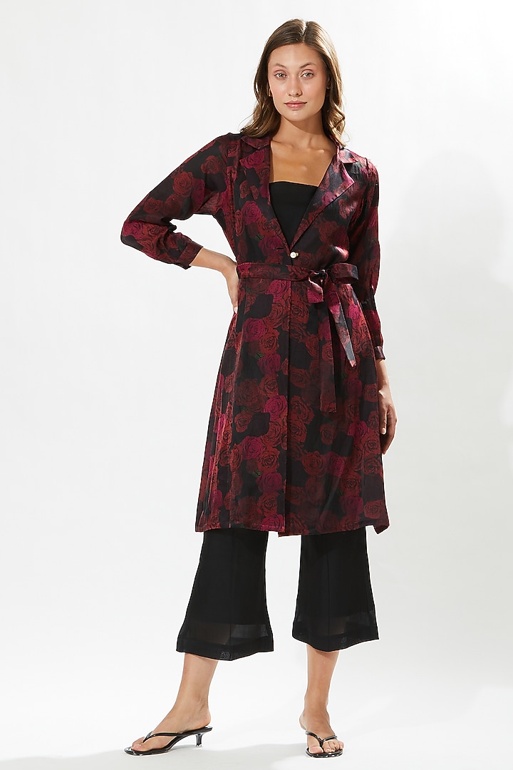 Black Silk Cotton Organza Co-Ord Set by Meadow at Pernia's Pop Up Shop