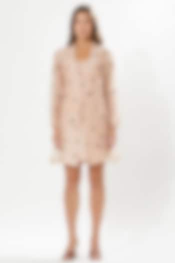 Blush Pink Silk Organza Embroidered Jacket Summer Dress by Meadow at Pernia's Pop Up Shop