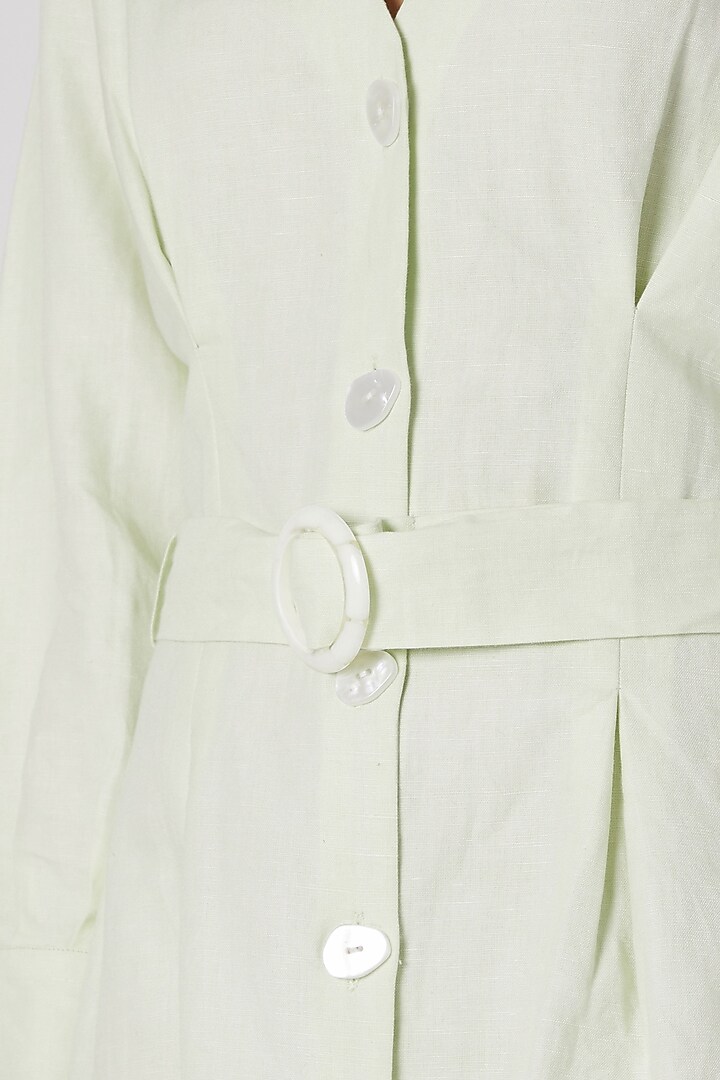 Mint Green Mini Summer Dress With Buckle Belt by Meadow at Pernia's Pop Up Shop