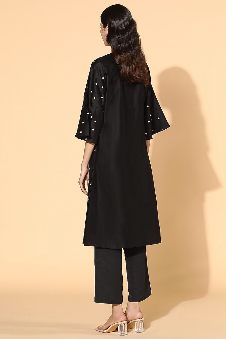 Black Embroidered Tunic Set by Meadow at Pernia's Pop Up Shop