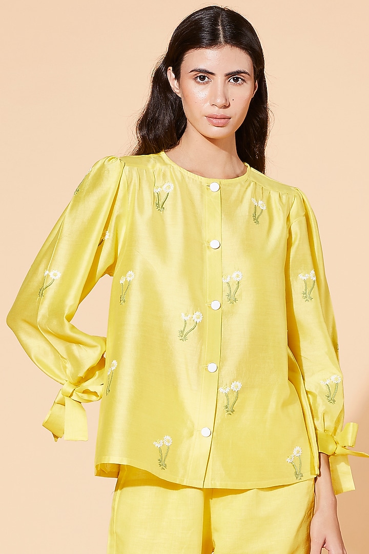 Yellow Embroidered Top by Meadow at Pernia's Pop Up Shop