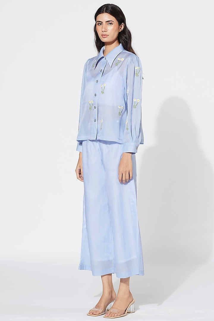 Prairie Blue Wide-Leg Pants by Meadow