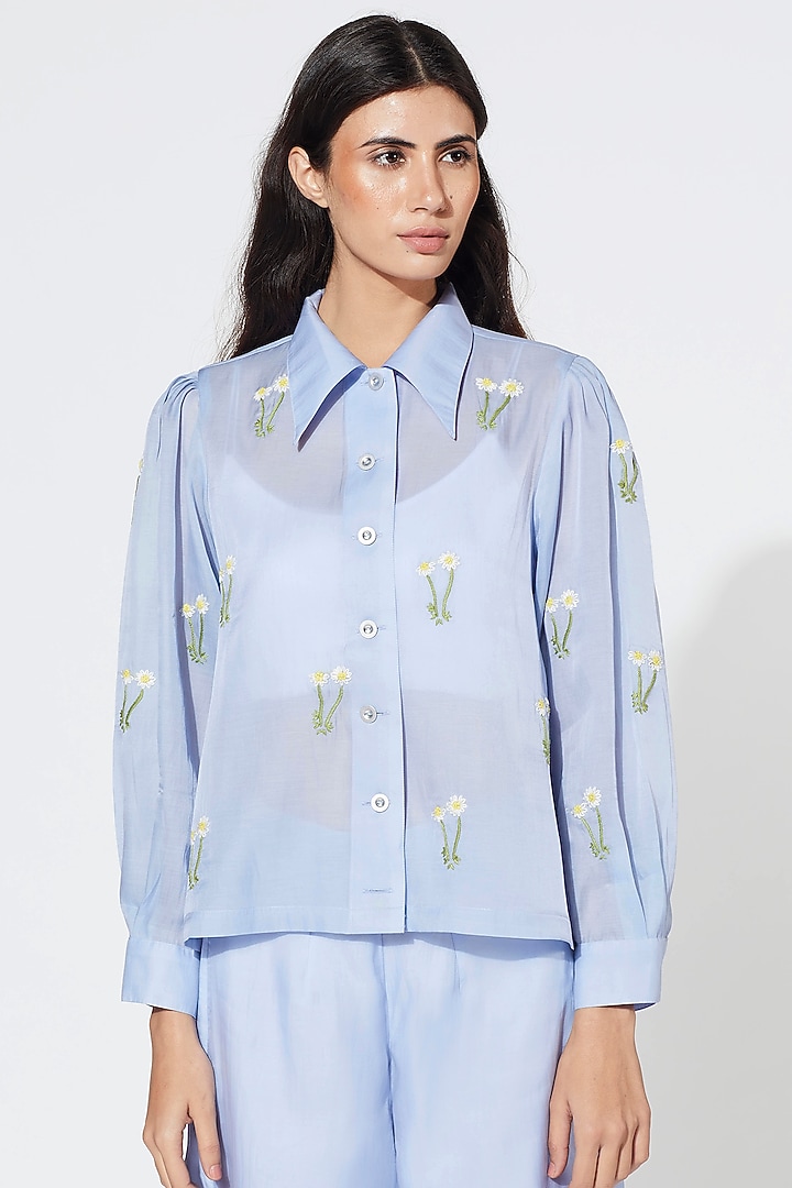 Prairie Blue Wide-Leg Pants by Meadow at Pernia's Pop Up Shop