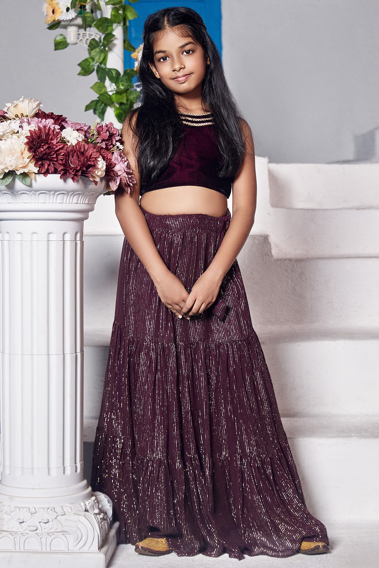 Velvet lehenga for on sale girls