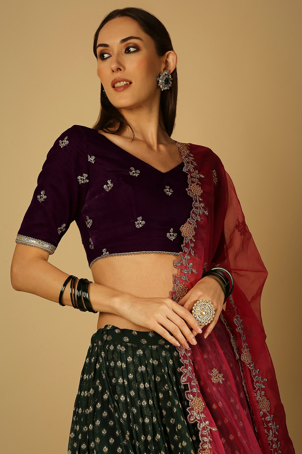 Girls Pink Gold-Toned Ready to Wear Brocade Lehenga Choli Dupatta With  Potli – DIVAWALK | Online Shopping for Designer Jewellery, Clothing,  Handbags in India