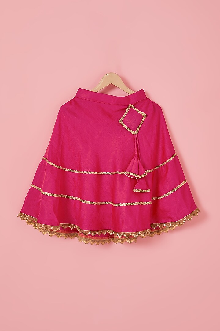 Pink Blended Silk Sequins Embroidered Lehenga Set For Girls by Mei & Zu at Pernia's Pop Up Shop