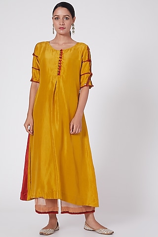 Orange Translucent Pants by Medha