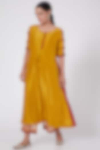 Yellow Hand Embroidered Tunic by Medha
