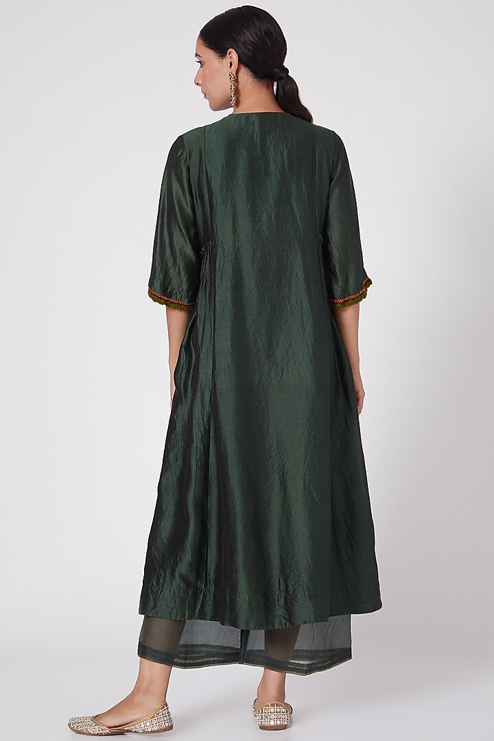 Green Handwoven Tunic by Medha at Pernia's Pop Up Shop