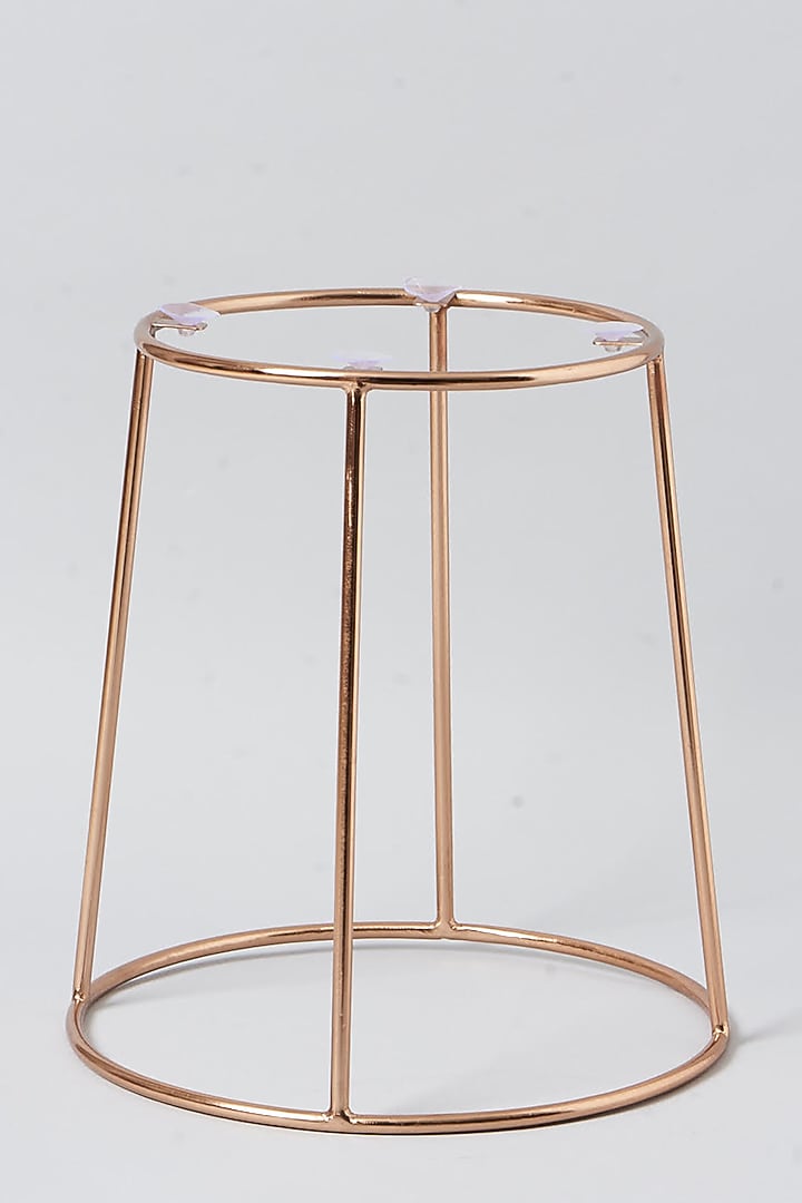 Rose Gold Round Table With Glass by Metl & Wood at Pernia's Pop Up Shop