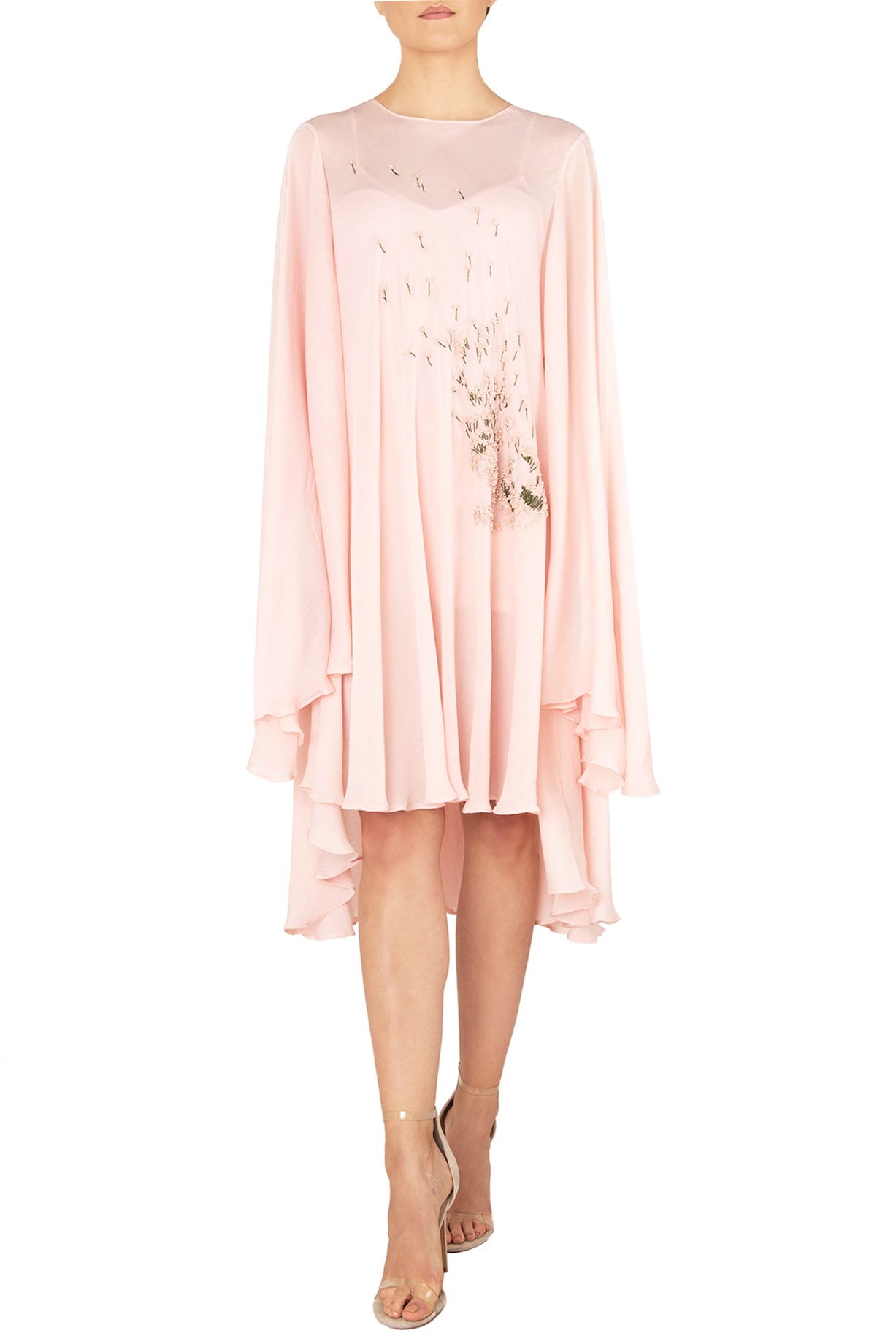 Pink-Green Bloomerang Smocked Kaftan Dress