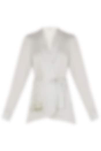 Pale powder blue tie up blazer available only at Pernia's Pop Up Shop.