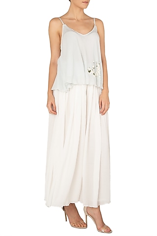 White Embroidered Top by Meadow