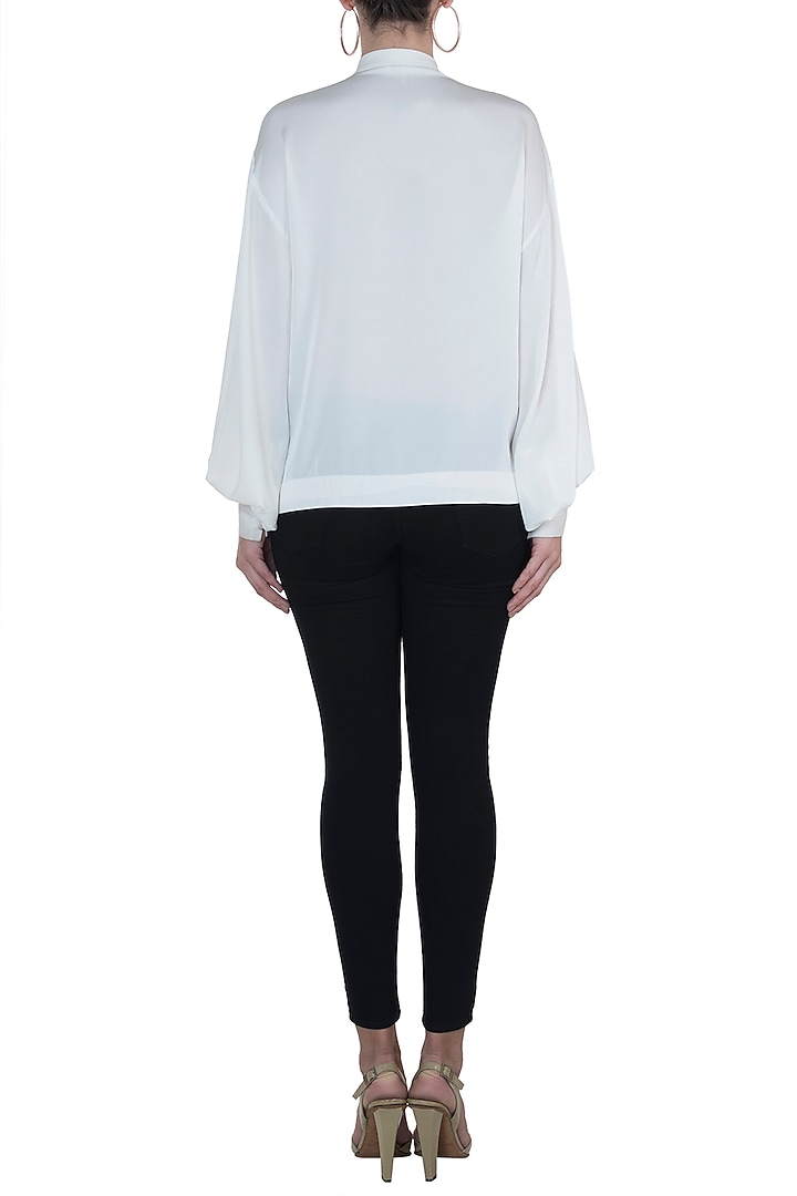Eden white neck tie top by Meadow at Pernia's Pop Up Shop