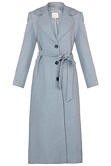 Dusty blue tweed coat Design by Meadow at Pernia's Pop Up Shop 2023