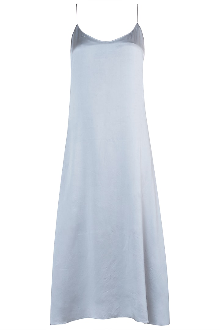 Dusty blue slip dress by Meadow