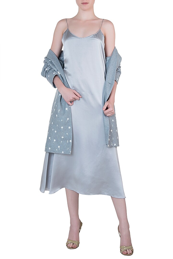 Dusty blue slip Summer Dress by Meadow at Pernia's Pop Up Shop