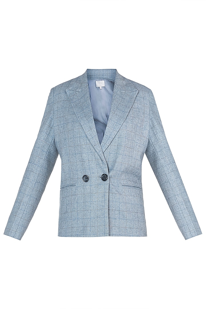 Powder blue tailored jacket by Meadow