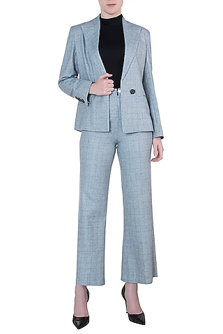 Powder blue tailored jacket by Meadow