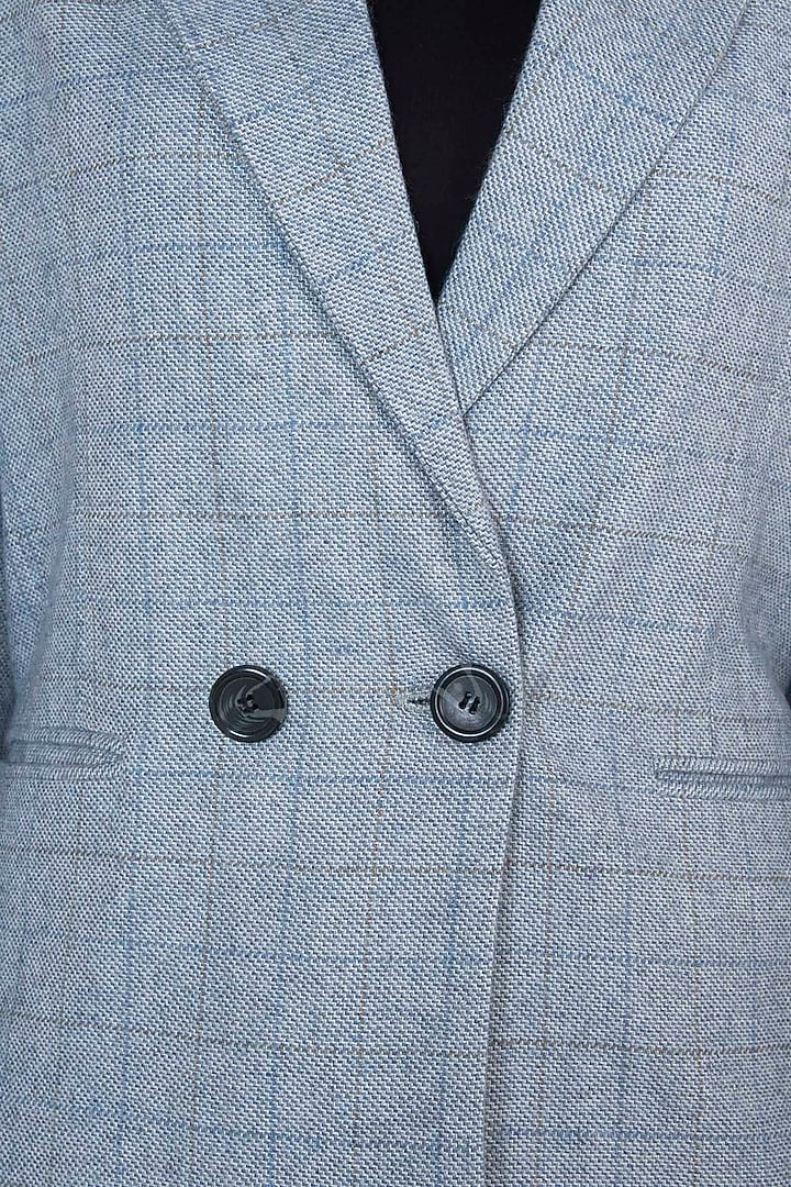 Powder blue tailored jacket by Meadow at Pernia's Pop Up Shop