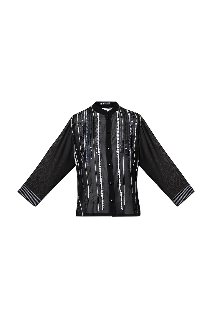 Black Embellished Shirt by Gavin Miguel