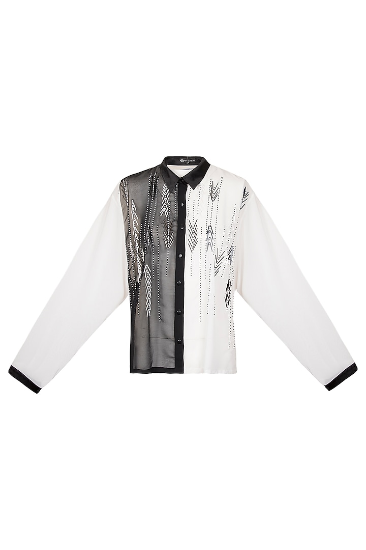 Black & White Embroidered Shirt by Gavin Miguel