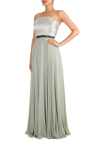 Grey Constructed Gown by Gavin Miguel
