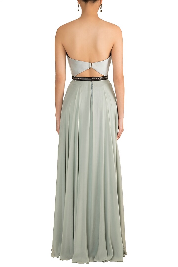 Grey Constructed Gown by Gavin Miguel at Pernia's Pop Up Shop